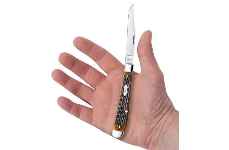 Case Antique Bone Rogers Corn Cob Jig Slimline Trapper Folding Knife - view 5